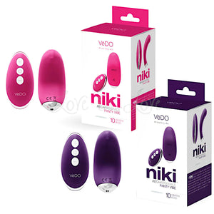 VeDo Niki Rechargeable Flexible Magnetic Remote Control Panty Vibe Pink or Purple