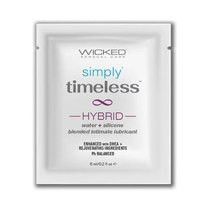 Wicked Simply Timeless Hybrid Lubricant 6 ML Sachet Enhances with DHEA Lubes & Toy Cleaners - Hybrid Buy Sex Toys in Singapore LoveisLove U4Ria