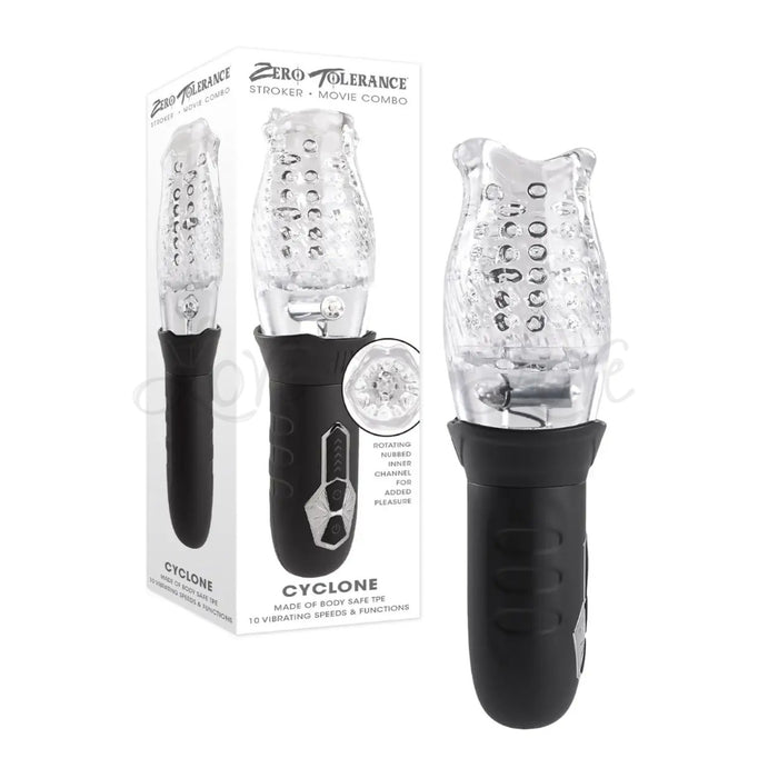 Zero Tolerance Cyclone Rechargeable Vibrating Spinning Stroker Clear