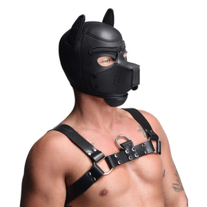 Master Series Spike Neoprene Puppy Mask. Chest Harness not included.