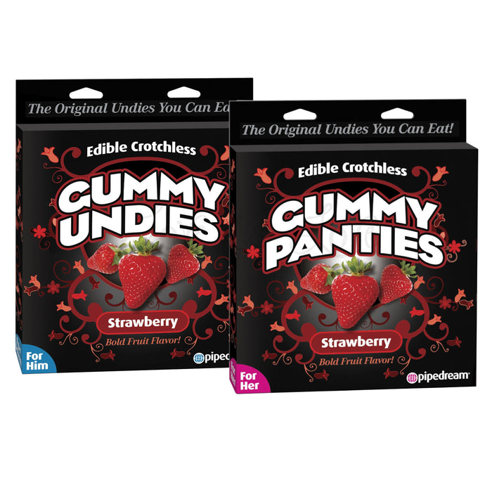 Edible Gummy Crotchless Panties For Her Or Undies For Him (Strawberry)