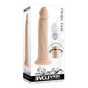 Evolved Twirl Jam Remote Vibrating Twirling 9" Silicone Dildo Light Or Dark Buy in Singapore LoveisLove U4Ria