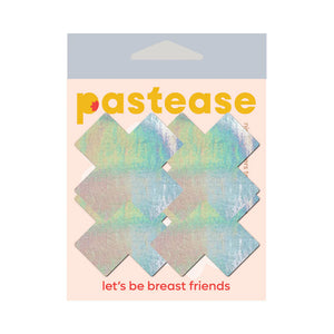 Pastease Petite Plus X Crosses Pasties Liquid Black or Holographic Silver (2 Pairs) Buy in Singapore LoveisLove U4Ria