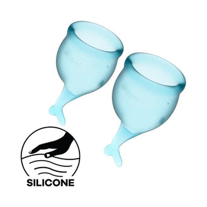 Satisfyer Feel Secure Menstrual Cup Set Light Blue