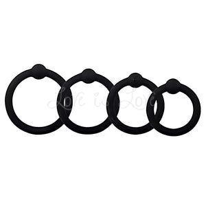 Single Bead Silicone Cock Ring 4 Piece Set