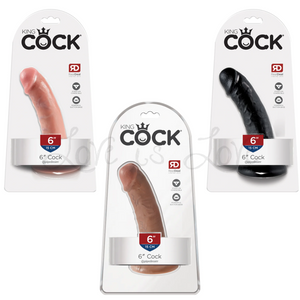 King Cock 6 Inch Cock Black or Tan or Flesh