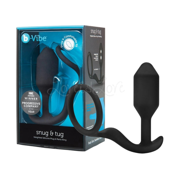 B-Vibe Snug & Tug Two-in-One Penis Ring And Weighted Butt Plug