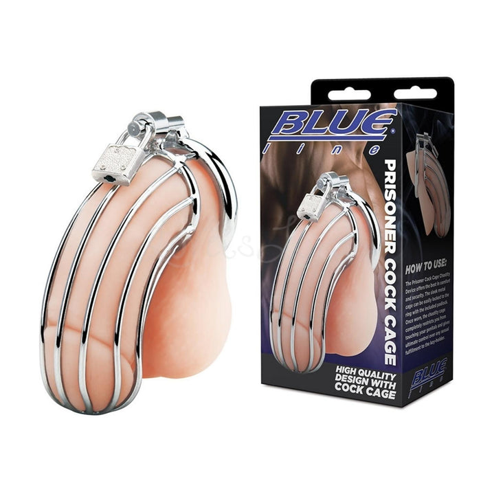 Blueline C&B Prisoner Cock Cage Metal Chastity Device