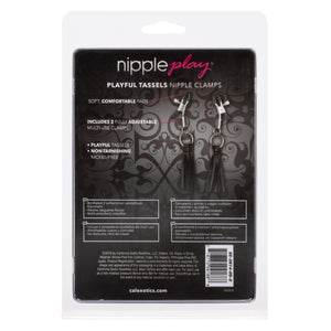 CalExotics Nipple Play Playful Tassels Nipple Clamps Black love is love buy sex toys singapore u4ria