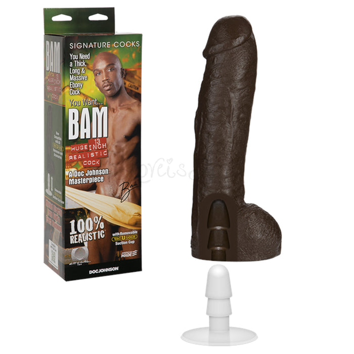 Doc Johnson Bam Huge Realistic FIRMSKYN 13 Inch Cock With Removable Suction Cup