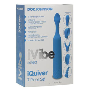 Doc Johnson Signature iVibe Select iQuiver 7 Piece Set Vibrator Blue buy in Singapore Loveislove U4ria