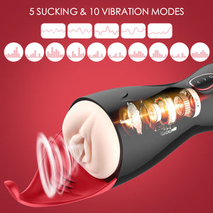 Erocome Taurus Pressure Sensitive Auto-sucking Masturbator with Tongue Stimulator Buy in Singapore LoveisLove U4Ria 