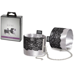 Fifty Shades of Grey Play Nice Satin Lace Wrist Cuffs buy in Singapore LoveisLove U4ria