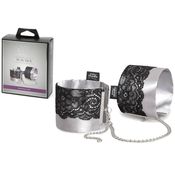 Fifty Shades of Grey Play Nice Satin Lace Wrist Cuffs