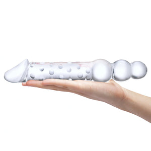 Glas 12 Inch Double Ended Glass Dildo with Anal Beads Buy in Singapore LoveisLove U4ria 