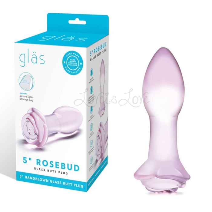 Glas 5 Inch Rosebud Glass Butt Plug