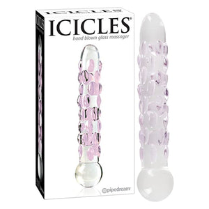 Icicles No. 7 Pink Hand Blown Glass Massager Dildos - Glass/Ceramic/Metal ICICLES Love Is Love u4ria Sex Toys buy in Singapore 