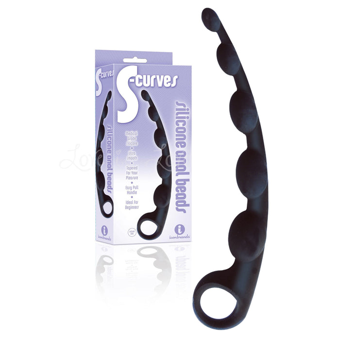 Icon Brands The 9's S-Curves Silicone Anal Beads (Popular Selection)