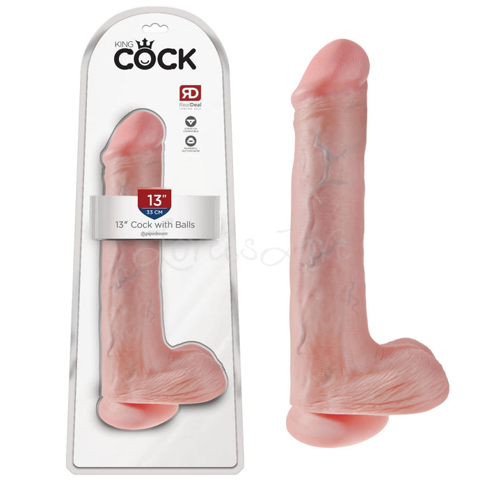 King Cock 13 Inch Cock with Balls Flesh