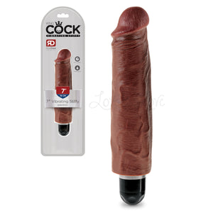 King Cock Vibrating Stiffy 7 Inch Brown or Flesh Vibrators - King Cock Vibrators King Cock