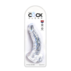 King Cock Clear Cock with Balls 7 Inch or 7.5 Inch