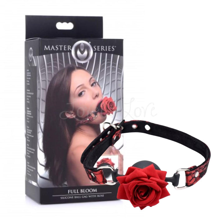 Master Series Full Bloom Silicone Ball Gag With Rose