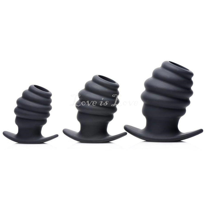 Master Series Hive Ass Tunnel Silicone Ribbed Hollow Anal Plug