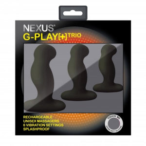 Nexus G-Play Trio+ Plus Unisex Vibrator Set of 3 Sizes in Multi Color or Black