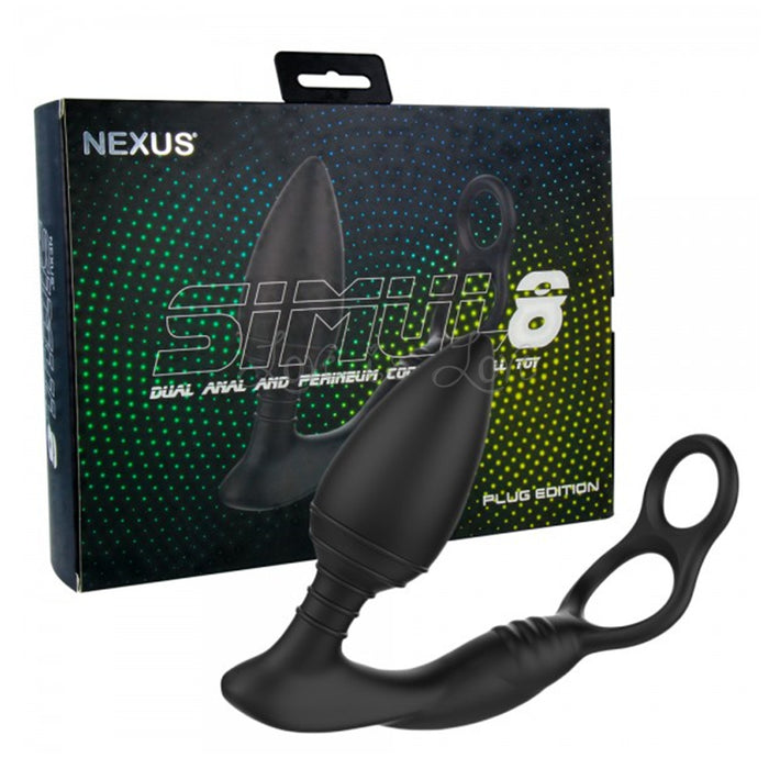 Nexus SIMUL8 Vibrating Double Cock Ring & Butt Plug (Plug Edition)(Best Seller)