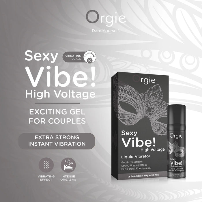 Orgie Sexy Vibe Liquid Vibrator High Voltage Strong Tingling Effect Gel 15 ML 0.5 FL OZ
