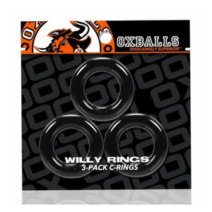 Oxballs Willy Ring Cockring 3-pack Black buy in Singapore LoveisLove U4ria