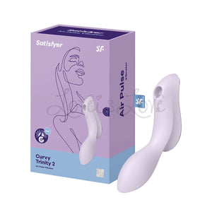 Satisfyer Curvy Trinity 2 Air Pulse Clitoral Stimulator and G Spot Vibrator in Violet Buy in Singapore LoveisLove U4Ria