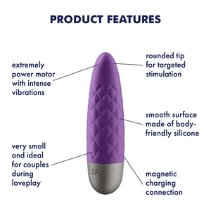 Satisfyer Ultra Power Bullet 5 Round Tip Bullet Vibrator Violet Buy in Singapore LoveisLove U4Ria