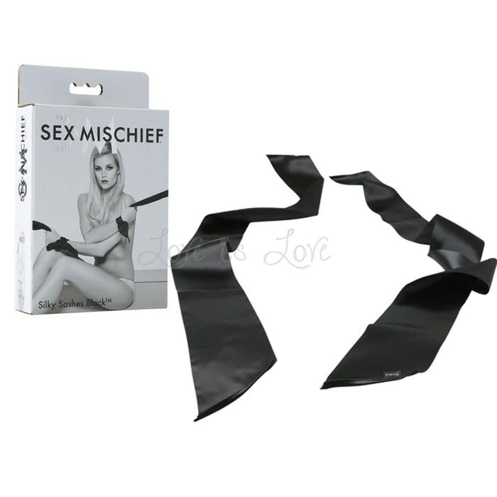 Sex & Mischief Silky Sashes Restraints Black