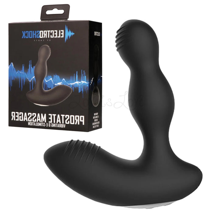 Shots Electroshock E-Stimulation Vibrating Prostate Massager Black