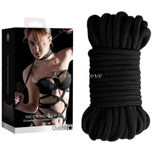 Shots Ouch Thick Bondage Rope 10M Black Buy in Singpaore LoveisLove U4Ria