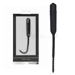 Shots Ouch! Urethral Sounding Silicone Vibrating Bullet Plug With Beaded Tip Buy in Singapore LoveisLove U4Ria