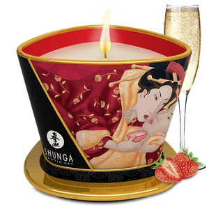 Shunga Massage Candle Sparkling Strawberry Wine Romance buy at LoveisLove U4Ria Singapore