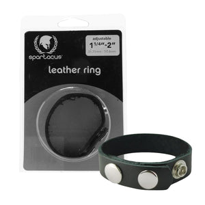 Spartacus Original Oiltan Leather Adjustable Cock Ring With Snap Fastener in Black Buy in Singapore LoveisLove U4Ria