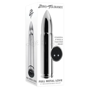 Zero Tolerance Full Metal Love 5 Inch Rechargeable Bullet Vibrator Chrome Buy in Singapore LoveisLove U4Ria