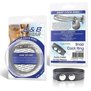 Blueline Cock and Ball Gear Snap Cock Ring Strap Small or Large Bondage - Cock & Ball Gear Electric Eel Inc Small 7.75 Inch