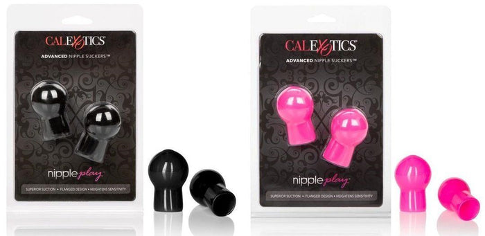 CalExotics Nipple Play Advanced Nipple Suckers Black or Pink (PVC Plastic)