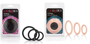 CalExotics Tri-Rings Multi Purpose 3 Rings in Black or Ivory For Him - Cock Ring Sets Calexotics