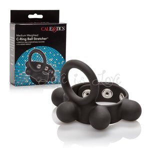 CalExotics Weighted C-Ring Ball Stretcher Medium Bondage - Cock & Ball Gear CalExotics