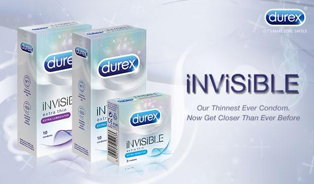 Durex Invisible Extra Thin Extra Sensitive 3s or 10s  Love is Love