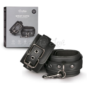 Easytoys Black Faux Leather Wrist Cuffs Bondage - Ankle & Wrist Restraints Easytoys