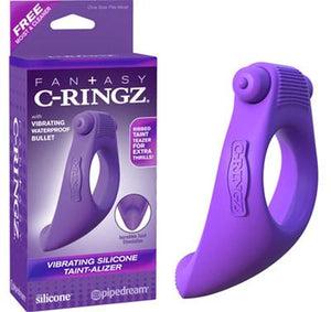 Fantasy C-Ringz Vibrating Silicone Taint-Alizer Purple Cock Rings - Fantasy C-Ringz Fantasy C-Ringz