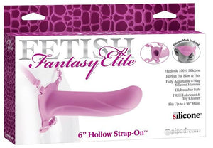 Fetish Fantasy Elite 6 Inch Hollow Strap-On Pink Strap-Ons & Harnesses - Hollow Strap-Ons Pipedream Products Pink 