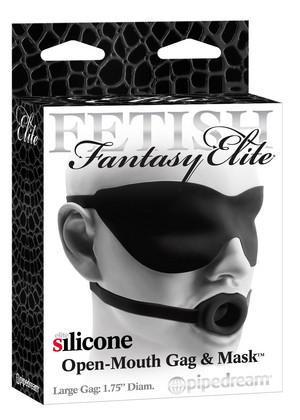 Fetish Fantasy Elite Silicone Open-Mouth Gag And Mask Bondage - Ball & Bit Gags Pipedream Products Large