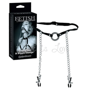 Fetish Fantasy Limited Edition O-Ring Gag & Nipple Clamps Bondage - Ball & Bit Gags Pipedream Products